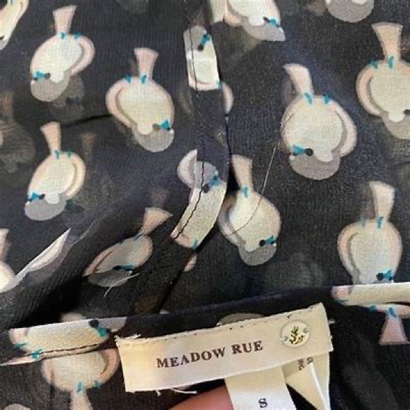 Anthropologie Meadow Rue bird blouse top tie back Small - Picture 4 of 4